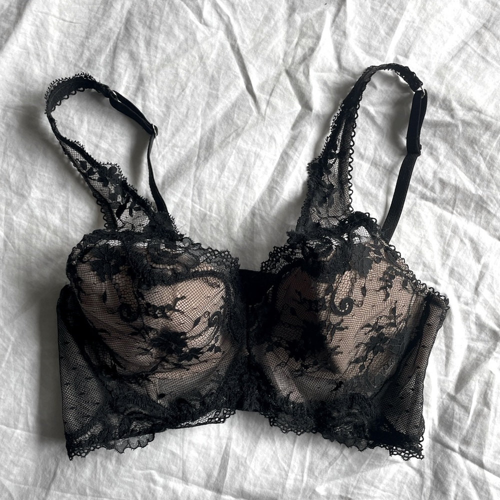 Victoria Secret Black Laced Corset Bra